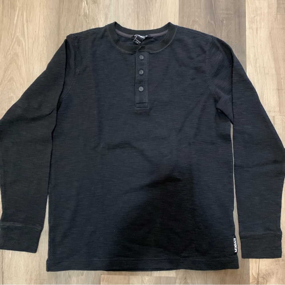 Waffle knit Henley